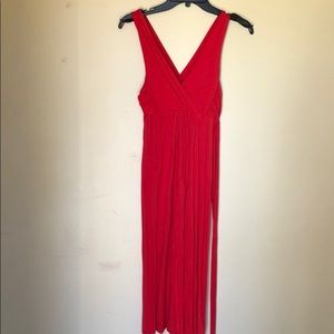 red midi dress